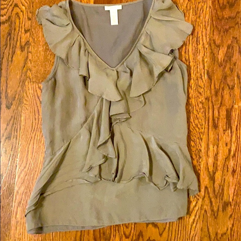 J Crew ruffle chiffon top size 2
